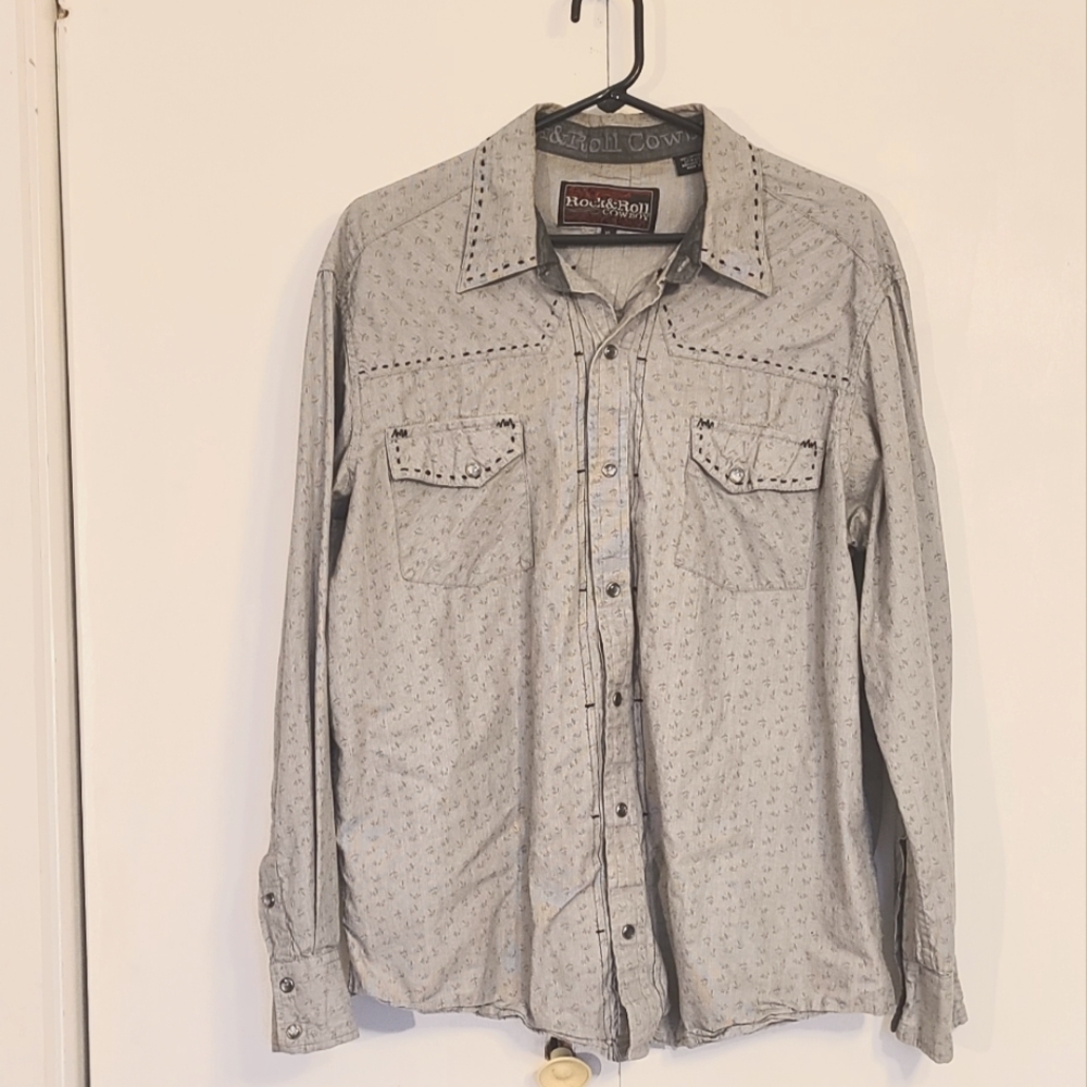 Men's long sleeve pearl snap